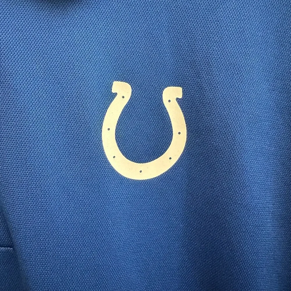 Nike NFL On Field Apparel Indianapolis Colts Blue Polo Short Sleeve Shirt XL